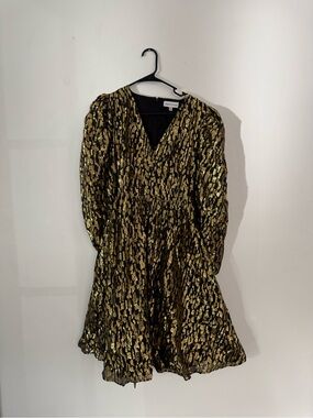 Metallic Gold & Black Girls' Party Dress